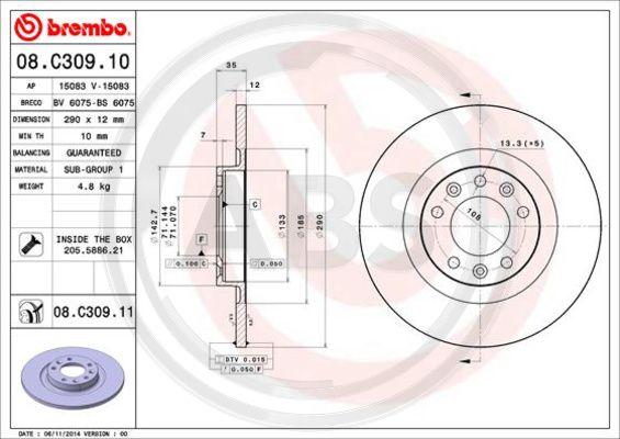 A.B.S. 08.C309.11 - Discofreno www.autoricambi360.it