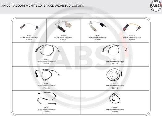 A.B.S. 39998 - Contatto segnalazione, Usura past. freno / mat. d'attrito www.autoricambi360.it