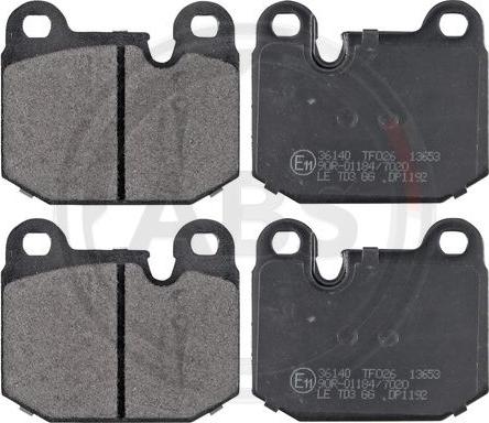 A.B.S. 36140 - Kit pastiglie freno, Freno a disco www.autoricambi360.it