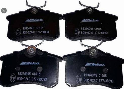 ACDelco 19374045 - Kit pastiglie freno, Freno a disco www.autoricambi360.it