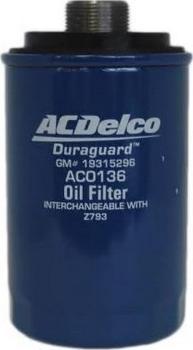 ACDelco AC0136 - Filtro olio www.autoricambi360.it