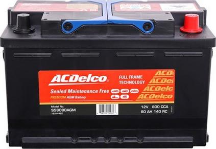 ACDelco S58090AGM - Batteria avviamento www.autoricambi360.it