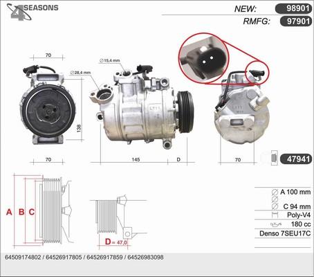 AHE 98901 - Compressore, Climatizzatore www.autoricambi360.it