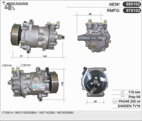 AHE 980102 - Compressore, Climatizzatore www.autoricambi360.it