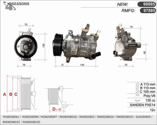 AHE 98885 - Compressore, Climatizzatore www.autoricambi360.it