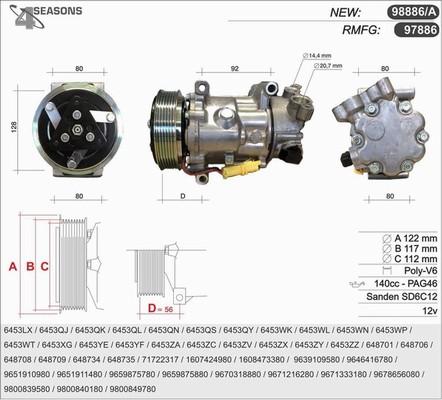 AHE 98886 - Compressore, Climatizzatore www.autoricambi360.it
