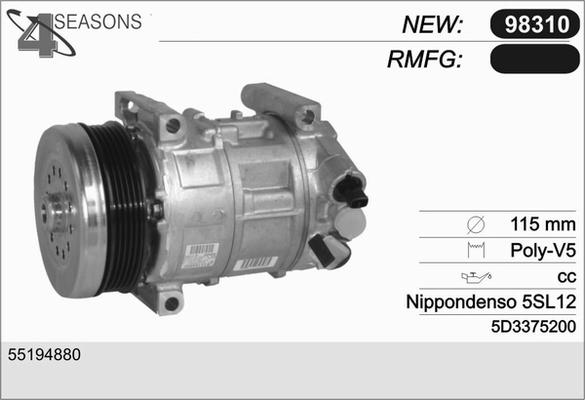AHE 98310 - Compressore, Climatizzatore www.autoricambi360.it