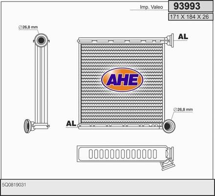 AHE 93993 - Scambiatore calore, Riscaldamento abitacolo www.autoricambi360.it