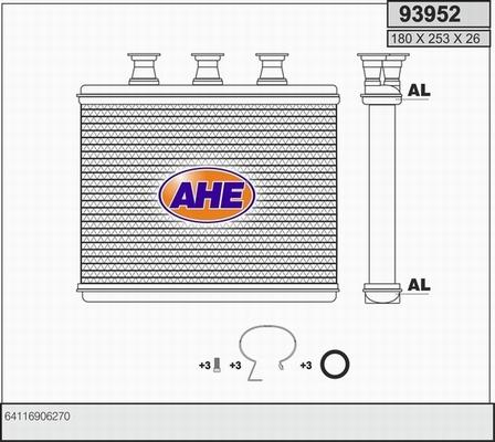 AHE 93952 - Scambiatore calore, Riscaldamento abitacolo www.autoricambi360.it