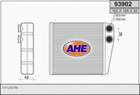 AHE 93902 - Scambiatore calore, Riscaldamento abitacolo www.autoricambi360.it
