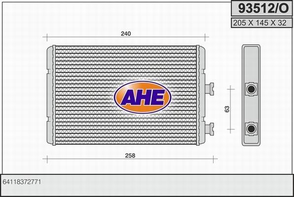 AHE 93512/O - Scambiatore calore, Riscaldamento abitacolo www.autoricambi360.it
