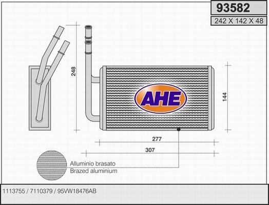 AHE 93582 - Scambiatore calore, Riscaldamento abitacolo www.autoricambi360.it