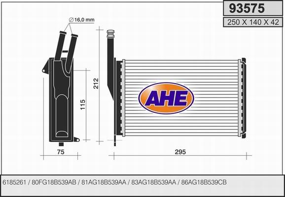 AHE 93575 - Scambiatore calore, Riscaldamento abitacolo www.autoricambi360.it