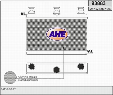 AHE 93883 - Scambiatore calore, Riscaldamento abitacolo www.autoricambi360.it