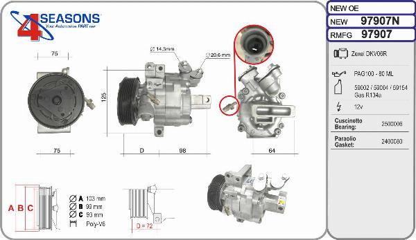 AHE 97907N - Compressore, Climatizzatore www.autoricambi360.it