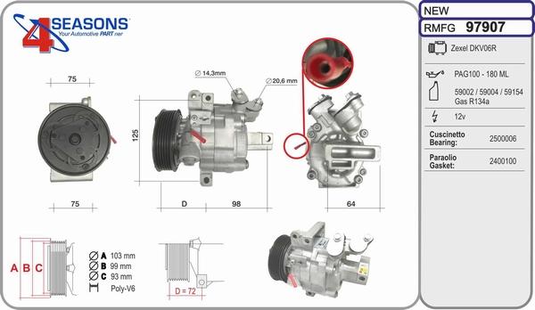 AHE 97907 - Compressore, Climatizzatore www.autoricambi360.it