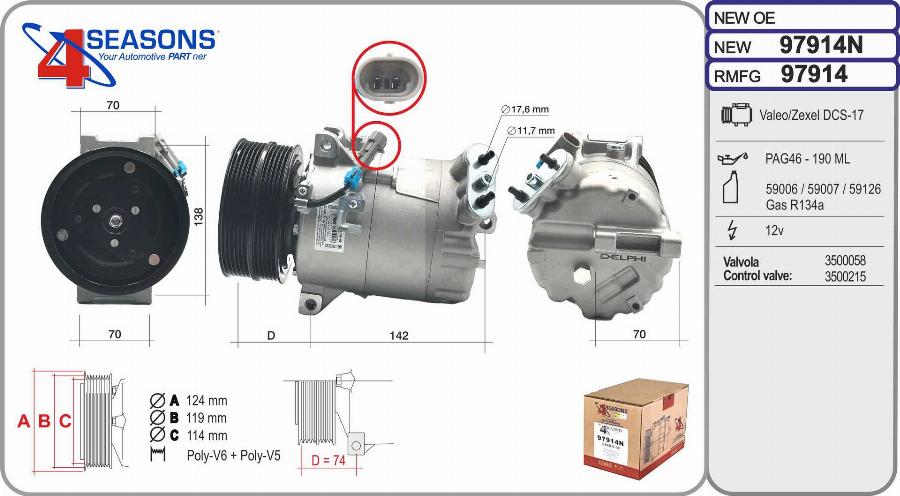 AHE 97914N - Compressore, Climatizzatore www.autoricambi360.it