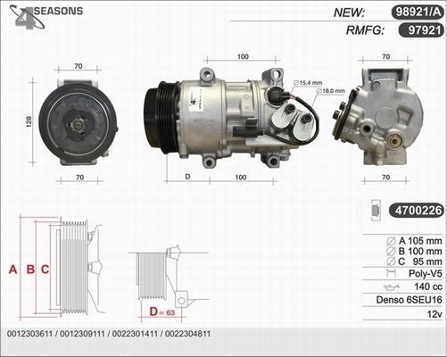 AHE 97921 - Compressore, Climatizzatore www.autoricambi360.it