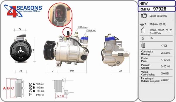 AHE 97928 - Compressore, Climatizzatore www.autoricambi360.it