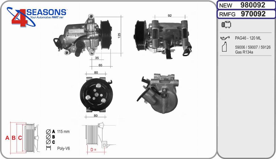 AHE 970092 - Compressore, Climatizzatore www.autoricambi360.it
