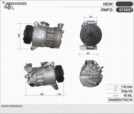 AHE 970097 - Compressore, Climatizzatore www.autoricambi360.it