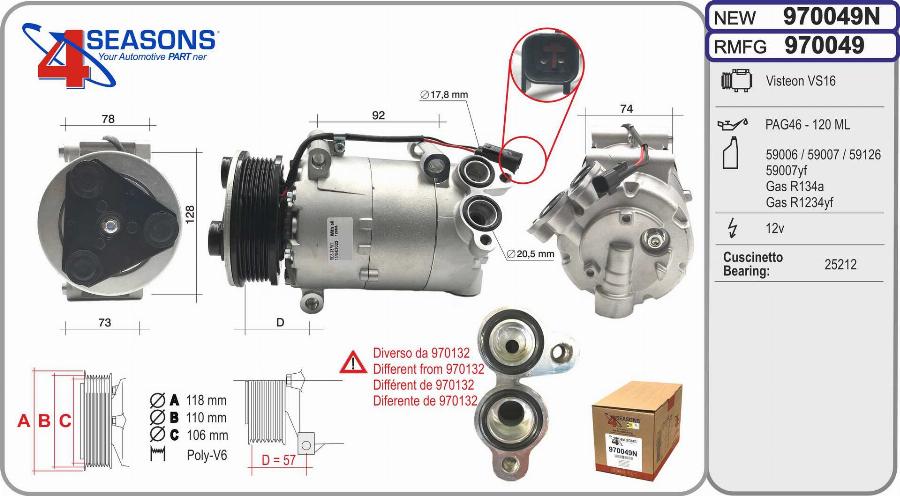 AHE 970049N - Compressore, Climatizzatore www.autoricambi360.it