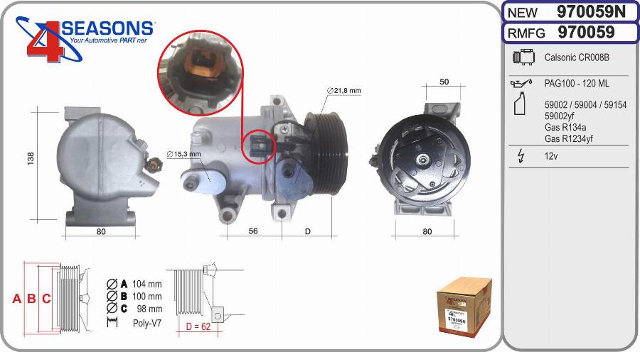 AHE 970059N - Compressore, Climatizzatore www.autoricambi360.it