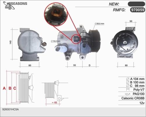 AHE 970059 - Compressore, Climatizzatore www.autoricambi360.it