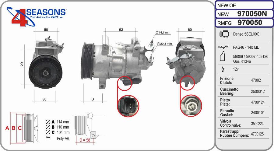 AHE 970050N - Compressore, Climatizzatore www.autoricambi360.it