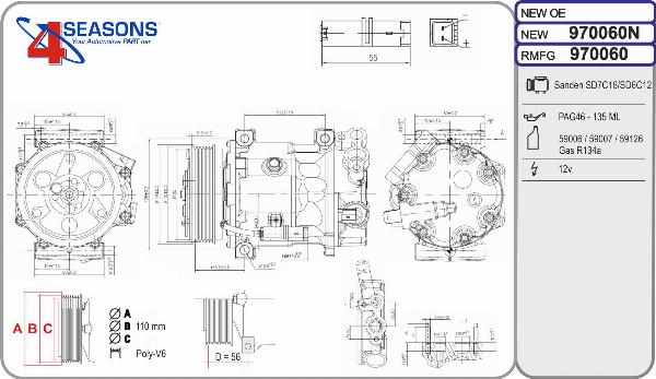 AHE 970060N - Compressore, Climatizzatore www.autoricambi360.it