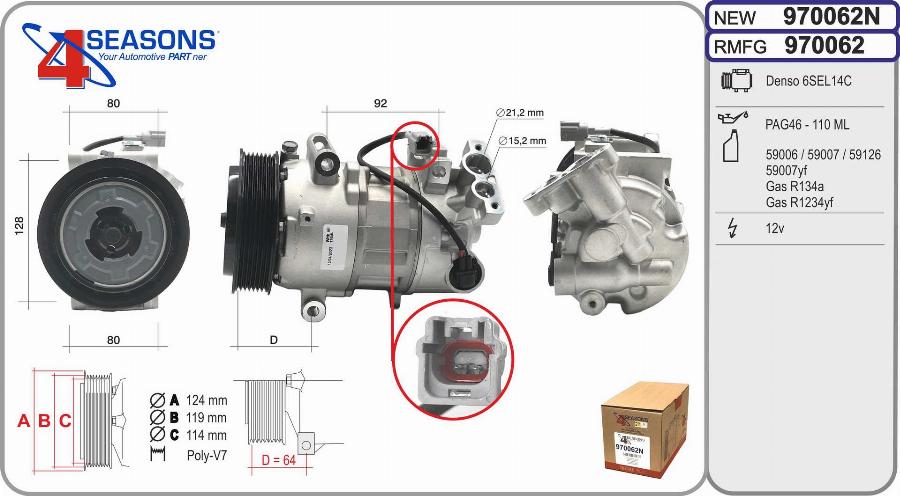 AHE 970062N - Compressore, Climatizzatore www.autoricambi360.it