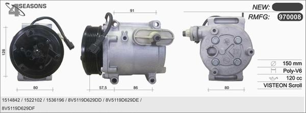 AHE 970008 - Compressore, Climatizzatore www.autoricambi360.it
