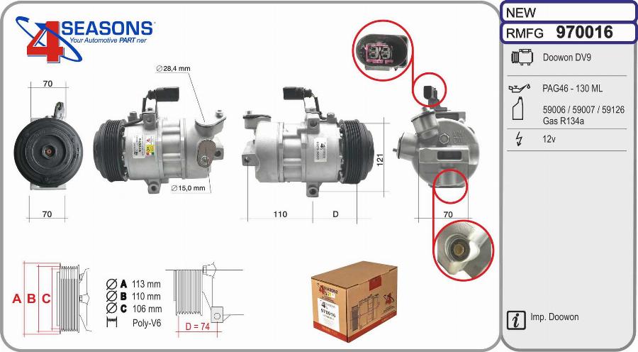 AHE 970016 - Compressore, Climatizzatore www.autoricambi360.it