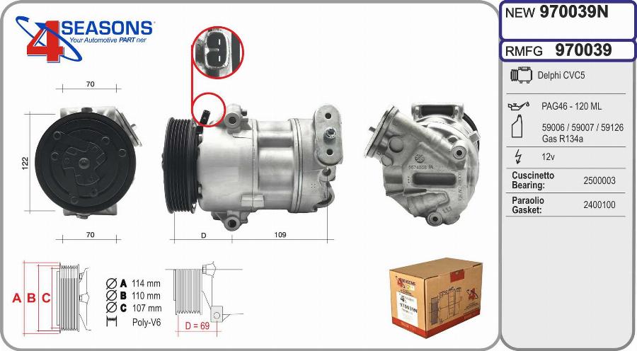 AHE 970039N - Compressore, Climatizzatore www.autoricambi360.it