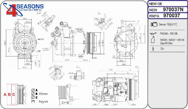 AHE 970037N - Compressore, Climatizzatore www.autoricambi360.it
