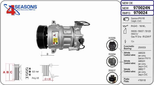 AHE 970024N - Compressore, Climatizzatore www.autoricambi360.it