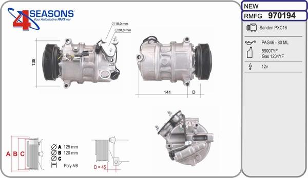 AHE 970194 - Compressore, Climatizzatore www.autoricambi360.it