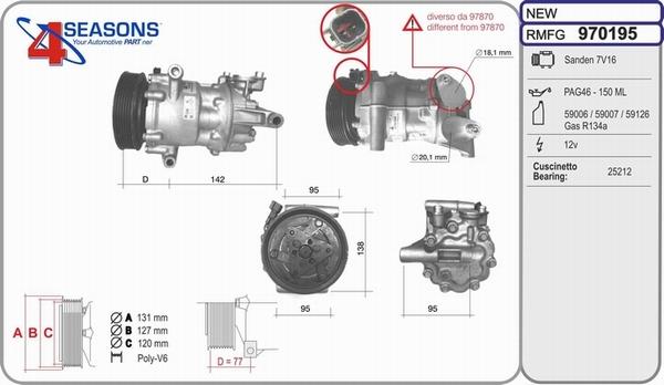 AHE 970195 - Compressore, Climatizzatore www.autoricambi360.it