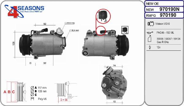 AHE 970190N - Compressore, Climatizzatore www.autoricambi360.it