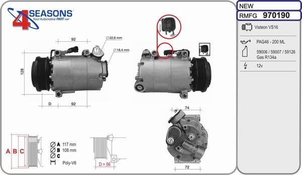 AHE 970190 - Compressore, Climatizzatore www.autoricambi360.it
