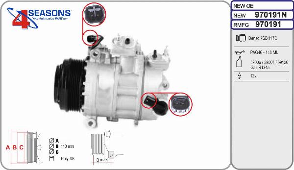 AHE 970191N - Compressore, Climatizzatore www.autoricambi360.it