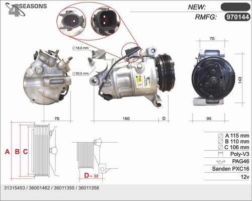 AHE 970144 - Compressore, Climatizzatore www.autoricambi360.it