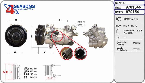 AHE 970154N - Compressore, Climatizzatore www.autoricambi360.it