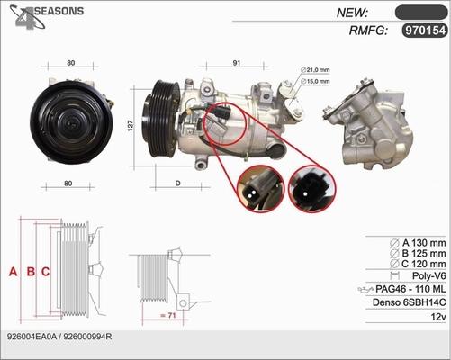 AHE 970154 - Compressore, Climatizzatore www.autoricambi360.it