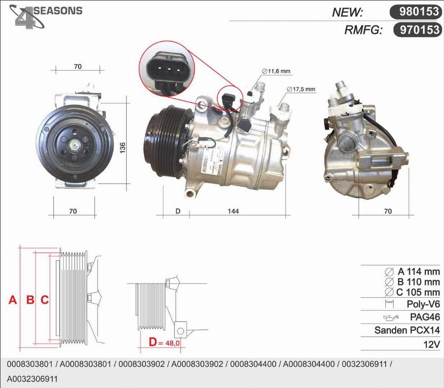 AHE 970153 - Compressore, Climatizzatore www.autoricambi360.it