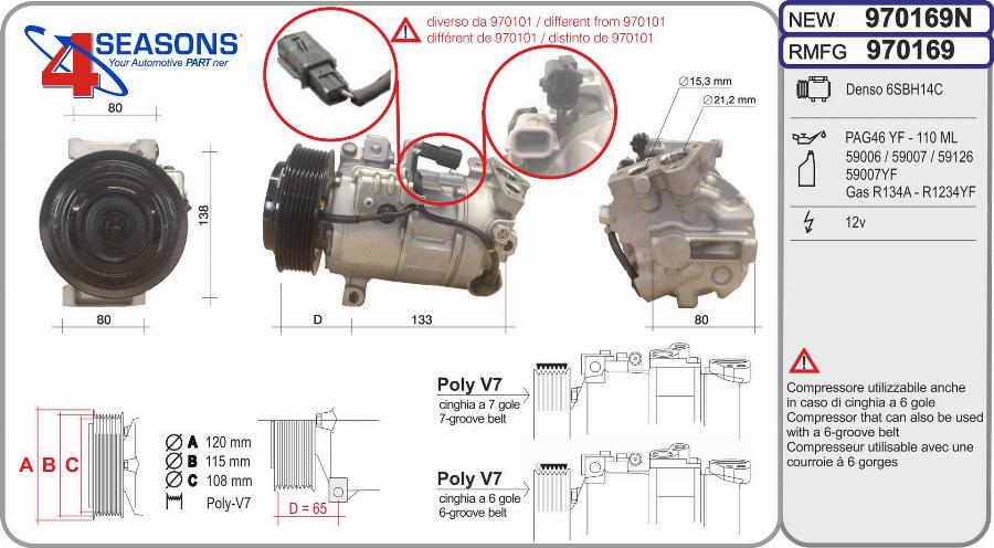 AHE 970169N - Compressore, Climatizzatore www.autoricambi360.it
