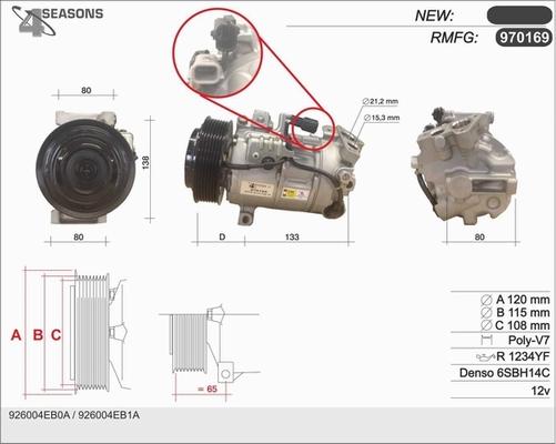 AHE 970169 - Compressore, Climatizzatore www.autoricambi360.it