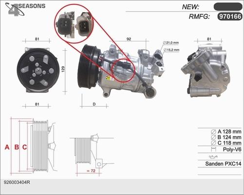AHE 970166 - Compressore, Climatizzatore www.autoricambi360.it