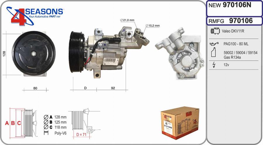 AHE 970106N - Compressore, Climatizzatore www.autoricambi360.it
