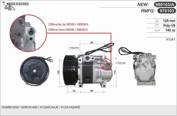 AHE 970103 - Compressore, Climatizzatore www.autoricambi360.it